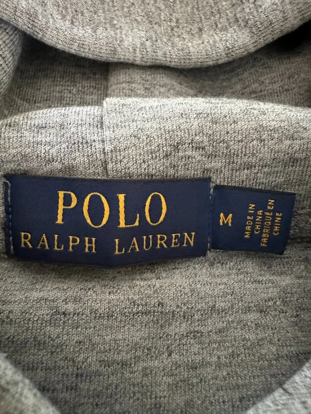 Polo Ralph Lauren Men's Heather Gray Fleece Pullover Hoodie M Black Pony Logo